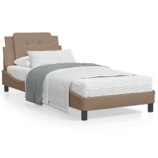 vidaXL cappuccino színű műbőr ágykeret LED-világítással 90 x 200 cm ágy és ágykellék