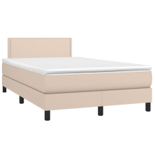 vidaXL cappuccino színű műbőr rugós ágy matraccal 120 x 190 cm ágy és ágykellék