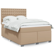 vidaXL cappuccino színű műbőr rugós ágy matraccal 140 x 190 cm ágy és ágykellék