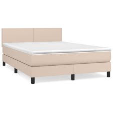 vidaXL cappuccino színű műbőr rugós ágy matraccal 140 x 190 cm (3141004) ágy és ágykellék