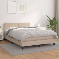 vidaXL cappuccino színű műbőr rugós ágy matraccal 140 x 200 cm ágy és ágykellék