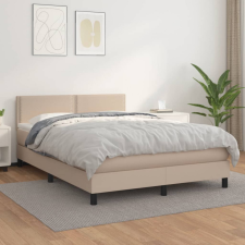 vidaXL cappuccino színű műbőr rugós ágy matraccal 140 x 200 cm ágy és ágykellék