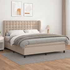 vidaXL cappuccino színű műbőr rugós ágy matraccal 160 x 200 cm ágy és ágykellék