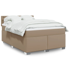 vidaXL cappuccino színű műbőr rugós ágy matraccal 160 x 200 cm ágy és ágykellék