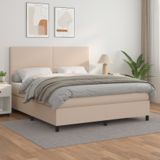 vidaXL cappuccino színű műbőr rugós ágy matraccal 180 x 200 cm ágy és ágykellék