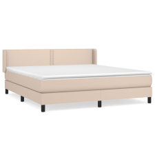 vidaXL cappuccino színű műbőr rugós ágy matraccal 180 x 200 cm ágy és ágykellék