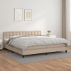 vidaXL cappuccino színű műbőr rugós ágy matraccal 200 x 200 cm