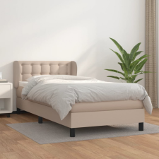 vidaXL cappuccino színű műbőr rugós ágy matraccal 90 x 190 cm ágy és ágykellék