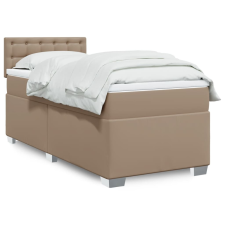vidaXL cappuccino színű műbőr rugós ágy matraccal 90 x 190 cm ágy és ágykellék