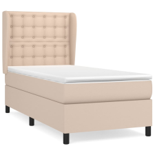 vidaXL cappuccino színű műbőr rugós ágy matraccal 90 x 190 cm (3129008) ágy és ágykellék