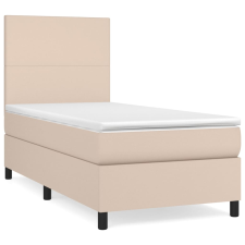 vidaXL cappuccino színű műbőr rugós ágy matraccal 90 x 190 cm (3142700) ágy és ágykellék