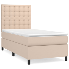 vidaXL cappuccino színű műbőr rugós ágy matraccal 90 x 190 cm (3142820) ágy és ágykellék
