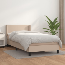 vidaXL cappuccino színű műbőr rugós ágy matraccal 90 x 200 cm ágy és ágykellék
