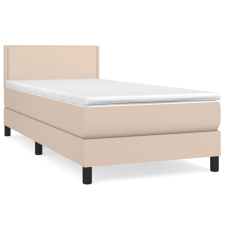 vidaXL cappuccino színű műbőr rugós ágy matraccal 90 x 200 cm (3141046) ágy és ágykellék