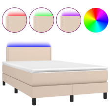 vidaXL cappuccino színű műbőr rugós ágy matraccal és LED-del 120x200cm (3134158) ágy és ágykellék