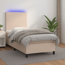 vidaXL cappuccino színű műbőr rugós ágy matraccal és LED-del 90x190 cm ágy és ágykellék