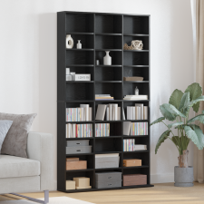 vidaXL CD Szekrény Fekete Tölgy 101x23x177,5 cm Mérnöki Fa bútor