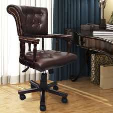 vidaXL Chesterfield Kapitány Forgószék Irodai Szék Barna forgószék