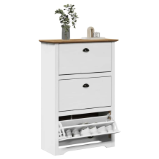 vidaXL cipőállvány "BODO" Fehér és barna 80x35x118 cm bútor