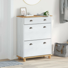 vidaXL cipőszekrény ASKIM Fehér 85x35x108 cm tömör fenyőből bútor