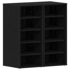 vidaXL Cipőtároló 2 db Fekete Tölgy 32x35x70 cm Műgyanta (862687) bútor