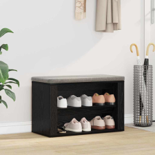 vidaXL Cipőtartó polcokkal Musta tammi 75 x 35 x 45 cm Faanyag bútor