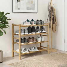  vidaXL Cipőtartó polcokkal Természetes 68 x 28 x 63 cm Bambusz bútor