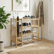 vidaXL Cipőtartó polcokkal Természetes 88 x 27 x 80 cm Bambusz bútor