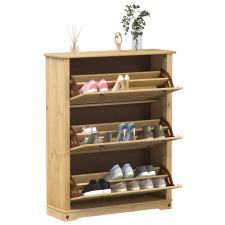 vidaXL Corona tömör fenyőfa cipőszekrény 99x32x124,5 cm bútor