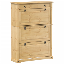 vidaXL Corona tömör fenyőfa cipőszekrény 99x32x138 cm bútor