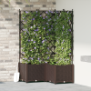 vidaXL Cserép Támasszal 3 db Barna 80x80x143 cm