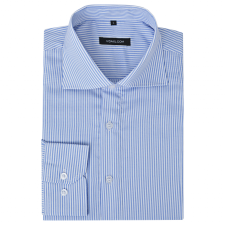 vidaXL Csíkos fehér és kék S méretű üzleti férfi ing férfi ing