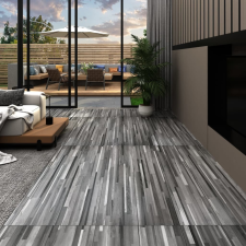 vidaXL csíkos szürke 3 mm-es öntapadó PVC padlóburkolat 4,46 m² beton- és padlóbevonat