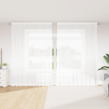 vidaXL Csipkés Függöny függönyökkel Virágos Fehér 300 x 260 cm Poliészter lakástextília