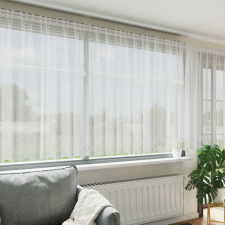 vidaXL Csipkés Függöny függönyökkel Virágos Fehér 400 x 160 cm Poliészter lakástextília