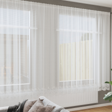 vidaXL Csipkés Függöny függönyökkel Virágos Fehér 400 x 200 cm Poliészter lakástextília