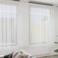 vidaXL Csipkés Függöny függönyökkel Virágos Fehér 900 x 280 cm Poliészter lakástextília