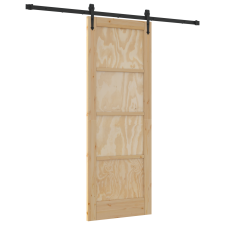 vidaXL Csúszkajáró ajtó hardver készlettel 73.5x198.5 cm Tömör Fenyő (3333718) építőanyag