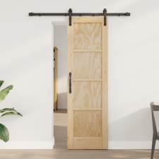 vidaXL Csúszó Ajtó Hardver Készlettel 61x198.5 cm Tömbfa Fenyő nyílászáró