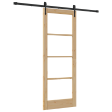 vidaXL Csúszó Ajtó Hardver Készlettel 78x202 cm Tömör Fenyőfa (3332383) nyílászáró