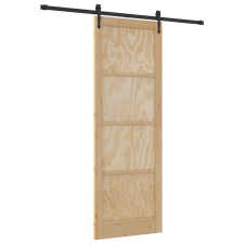 vidaXL Csúszó Ajtó Hardver Készlettel 83x232 cm Tömbfenyő (3333732) nyílászáró