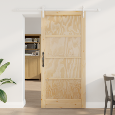 vidaXL Csúszó ajtó hardver relikviával 93x202 cm szilárd fából, Belső ajtó nyílászáró