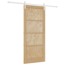 vidaXL Csúszó ajtó hardver szettel 86x198.5 cm tömör fenyőfából (3333258) nyílászáró