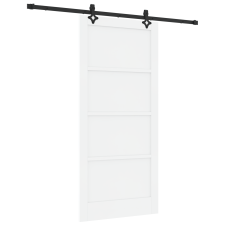 vidaXL Csúszó Ajtó Hardver Szettel Fehér 93x202 cm Masszív Fa Fenyő (3333543) nyílászáró