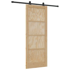 vidaXL csúszó ajtó szerelési készlettel 83x211 cm szilárd fenyő (3333338) nyílászáró