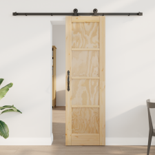 vidaXL Csúszóajtó Felszerelési Szett 61x198,5 cm Tömör fa Fenyő nyílászáró