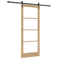 vidaXL Csúszóajtó Hardver Készlet 86x211 cm Tömörfa Fenyő (3332397) nyílászáró