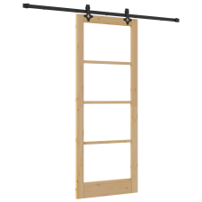 vidaXL Csúszóajtó hardver készlettel 83x211 cm Tömörfenyő (3332307) nyílászáró
