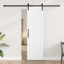vidaXL Csúszóajtó Hardver Készlettel Fehér 61x198,5 cm Szilárd Fa Fenyő nyílászáró