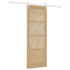 vidaXL csúszóajtó hardver szettel 78x211 cm Tömör fenyőfa (3333752) nyílászáró